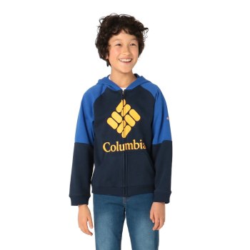 Columbia Branded French Terry Full Zip, Sudaderas Con Capucha Azul Marino Para Niño | 196378-KEW